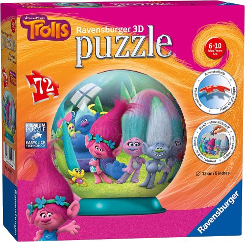 3D Пъзел Ravensburger от 72 части Тролчетата - Код D933