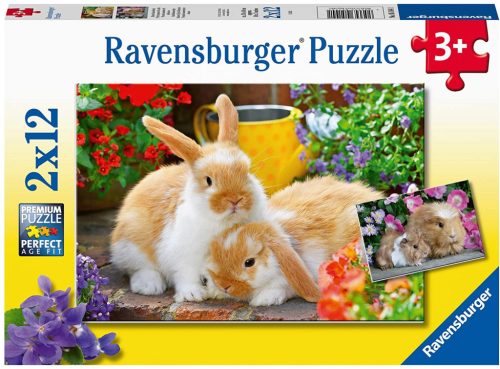 Пъзел Ravensburger  2x12 части Зайчета и морски свинчета - Код D520